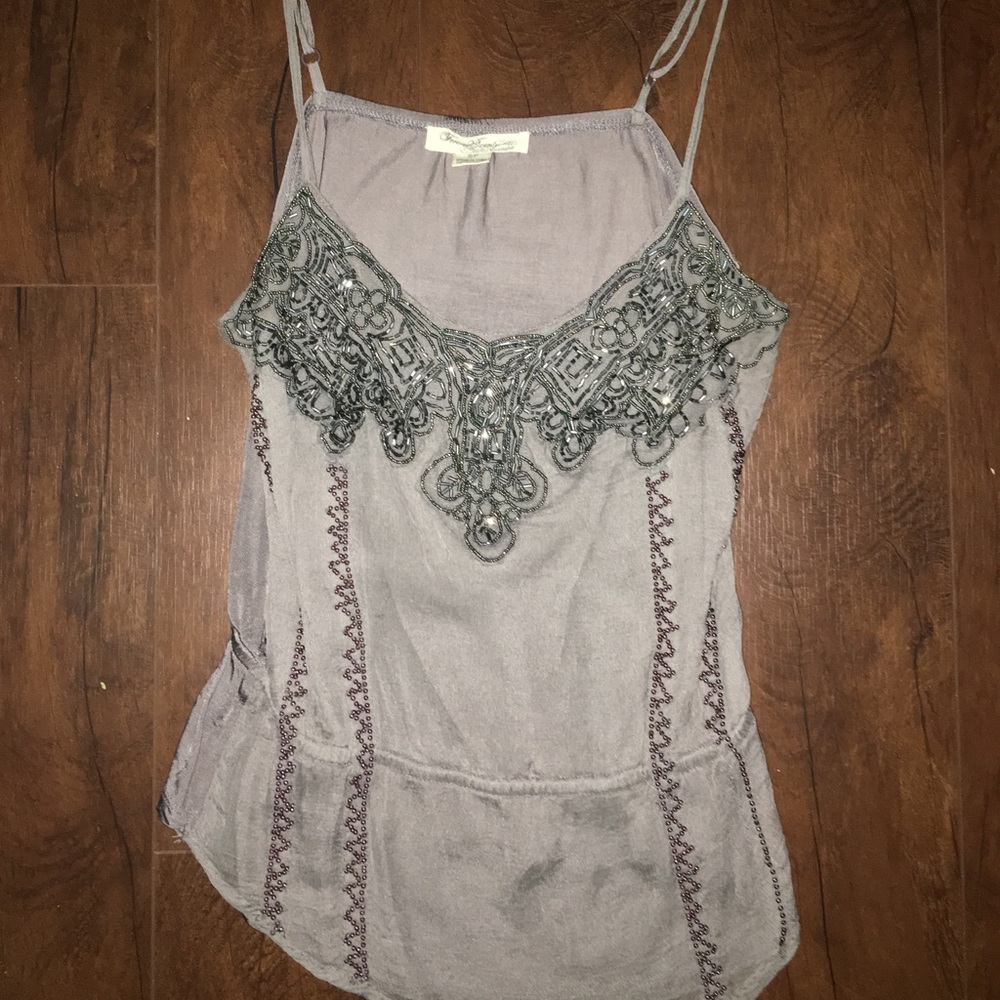 Gray Embellished Top